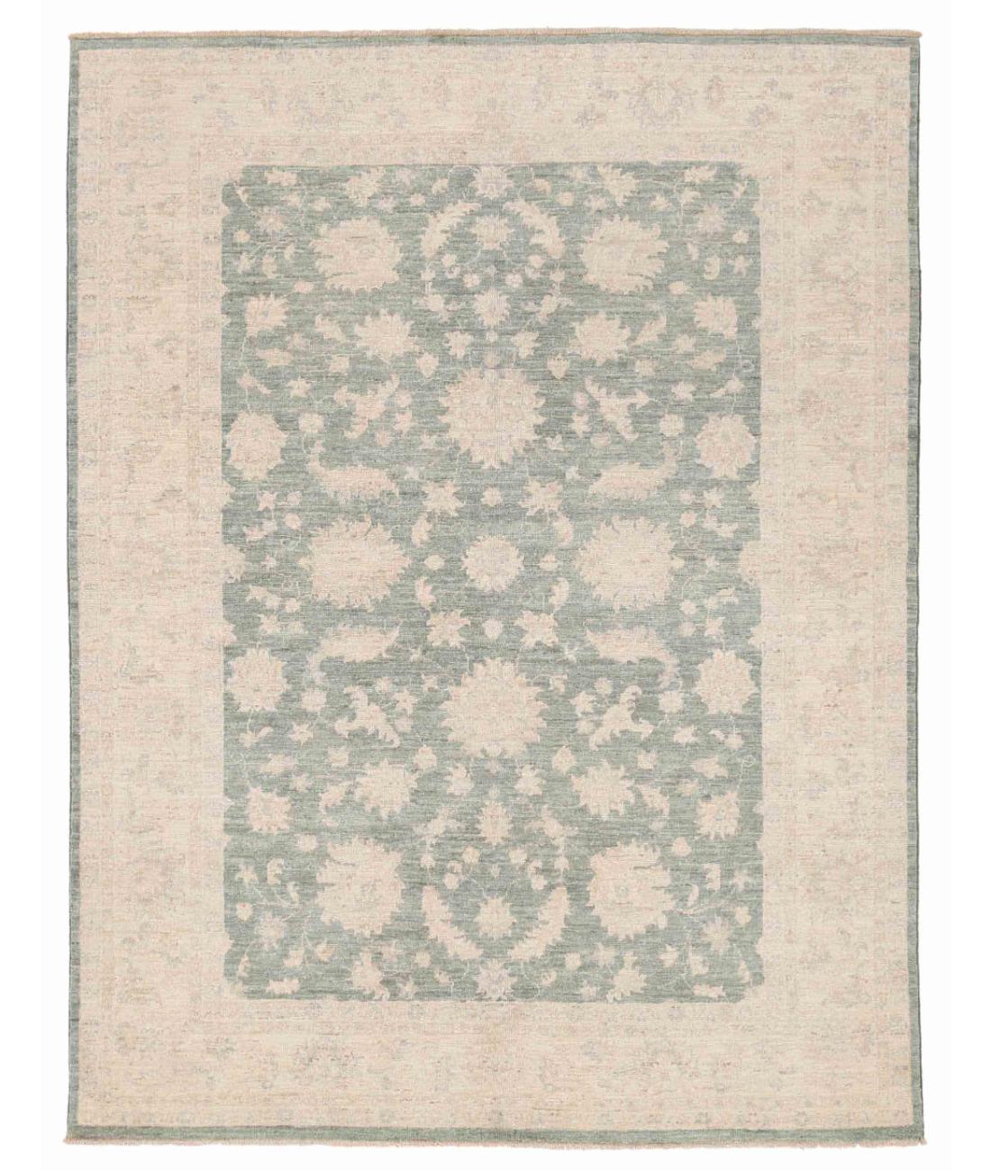 Hand Knotted Serenity Wool Rug - 5'5'' x 6'6'' 5' 5" X 6' 6" ( 165 X 198 ) / Green / Ivory