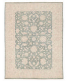 Hand Knotted Serenity Wool Rug - 5'5'' x 6'6'' 5' 5" X 6' 6" ( 165 X 198 ) / Green / Ivory