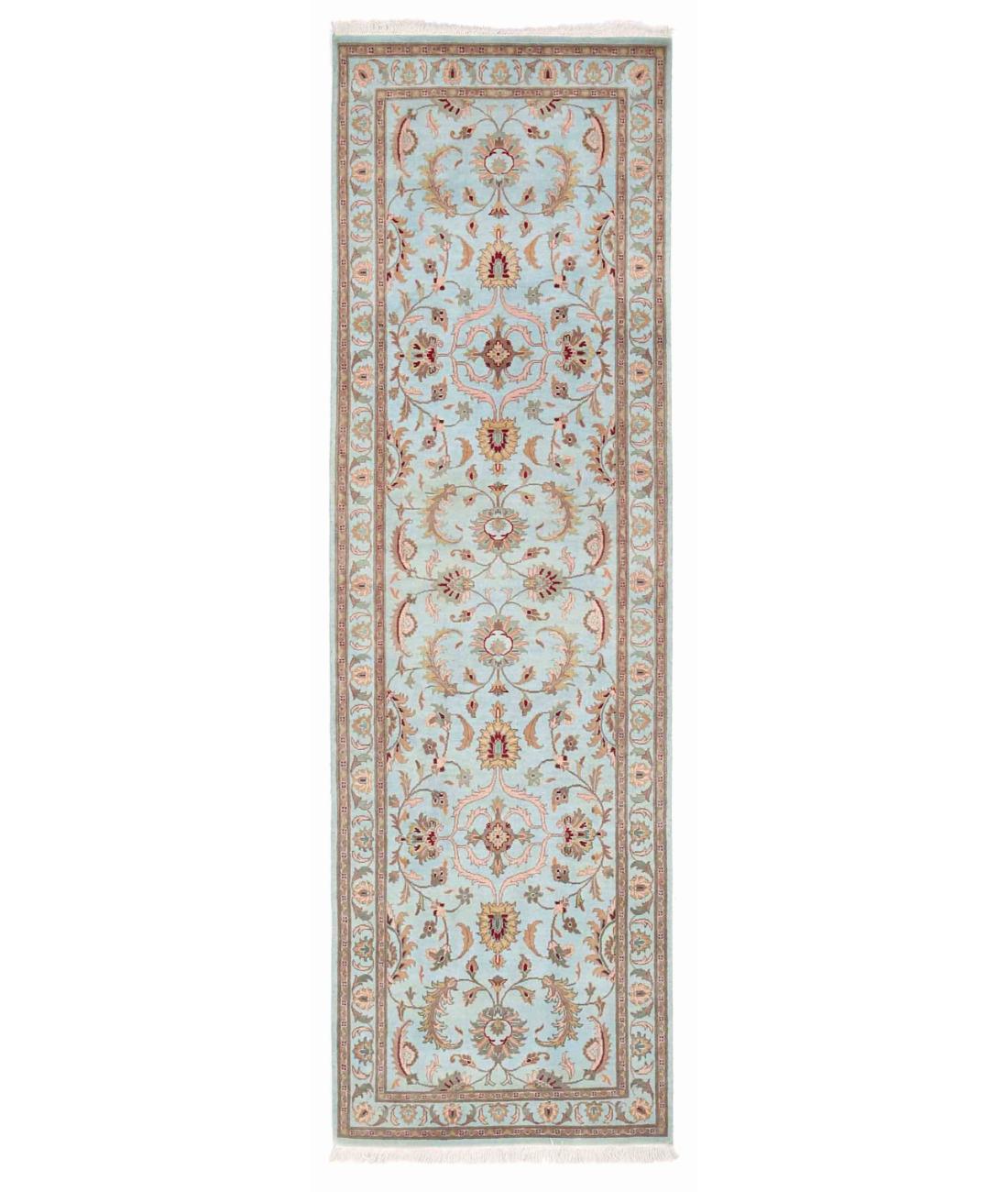 Hand Knotted Heritage Pak Persian Wool Rug - 2'6'' x 8'0'' 2' 6" X 8' 0" ( 76 X 244 ) / Blue / Taupe