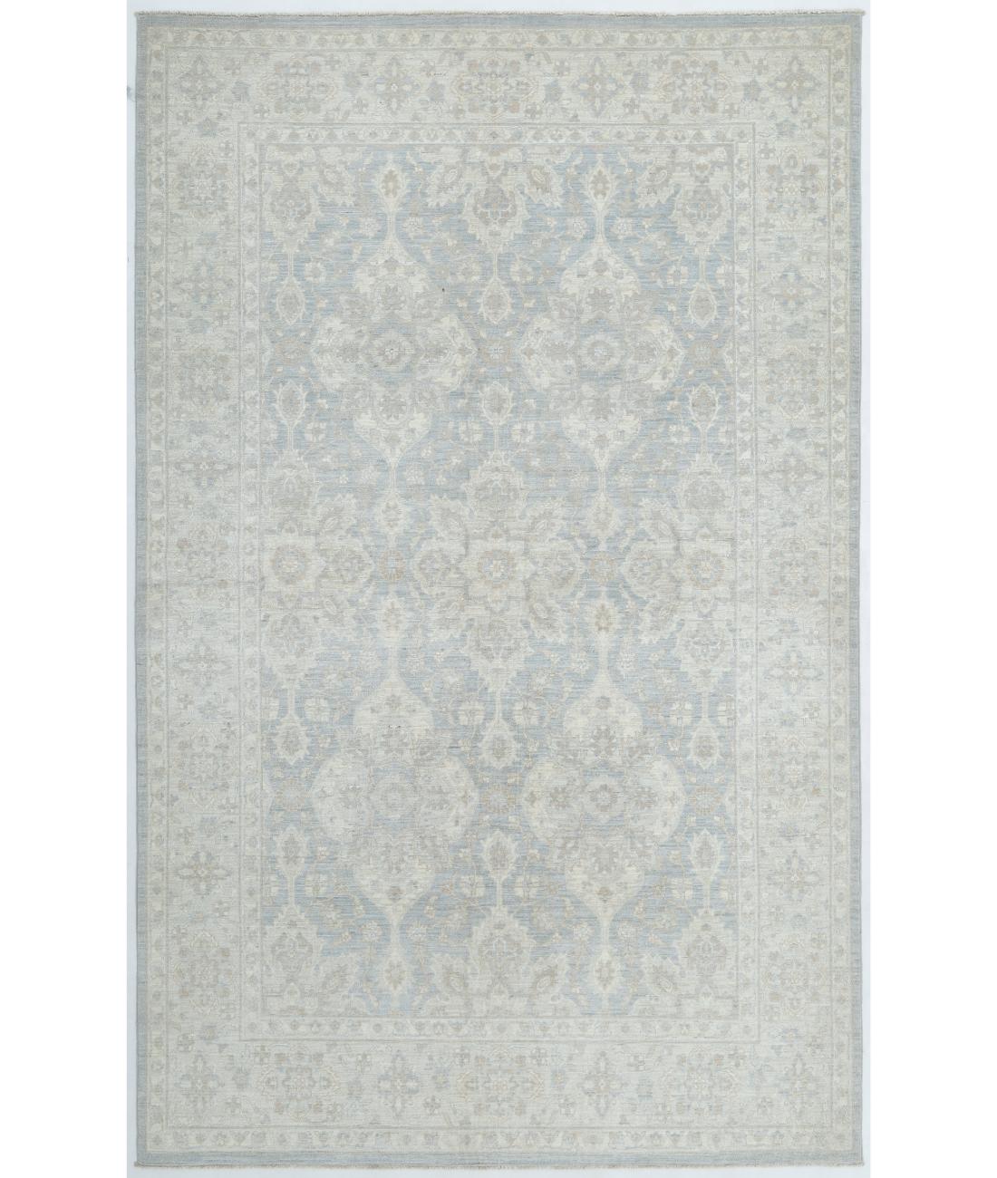 Hand Knotted Fine Serenity Wool Rug - 5'11'' x 9'7'' 5' 11" X 9' 7" ( 180 X 292 ) / Blue / Grey