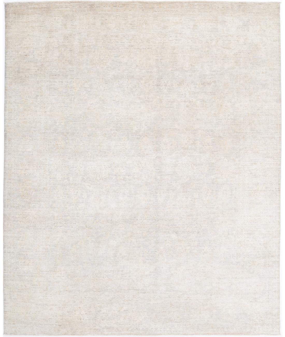 Hand Knotted Ziegler Farhan Wool Rug - 8'0'' x 9'8'' 8' 0" X 9' 8" ( 244 X 295 ) / Rust / Ivory