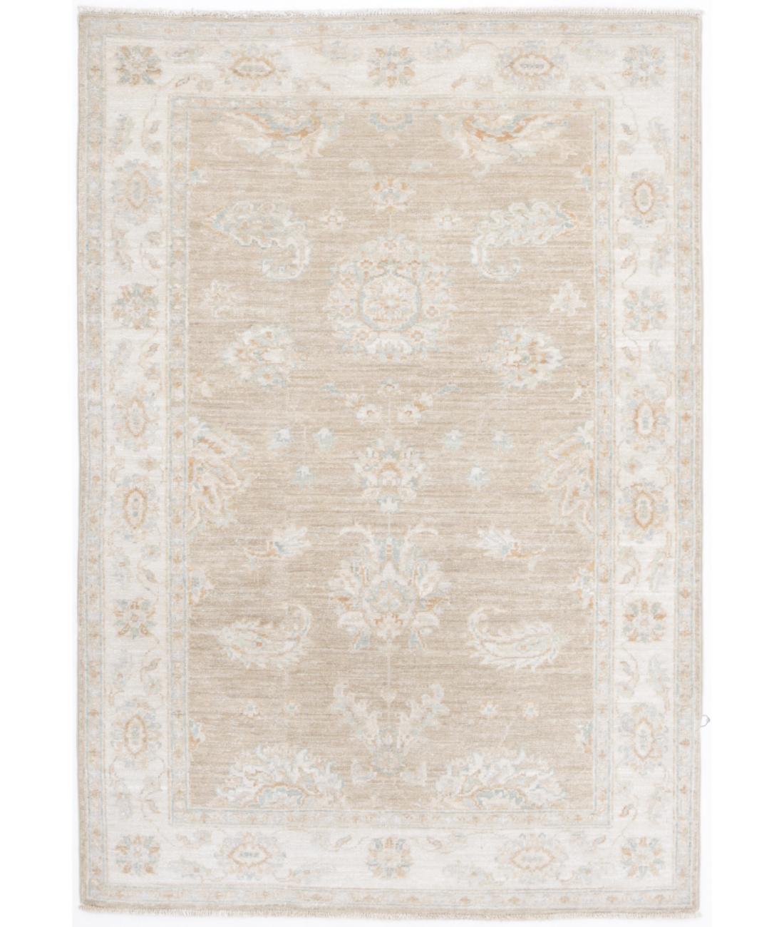 Hand Knotted Serenity Wool Rug - 3'3'' x 4'10'' 3' 3" X 4' 10" ( 99 X 147 ) / Taupe / Ivory