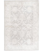 Hand Knotted Serenity Wool Rug - 3'3'' x 4'9'' 3' 3" X 4' 9" ( 99 X 145 ) / Grey / Ivory