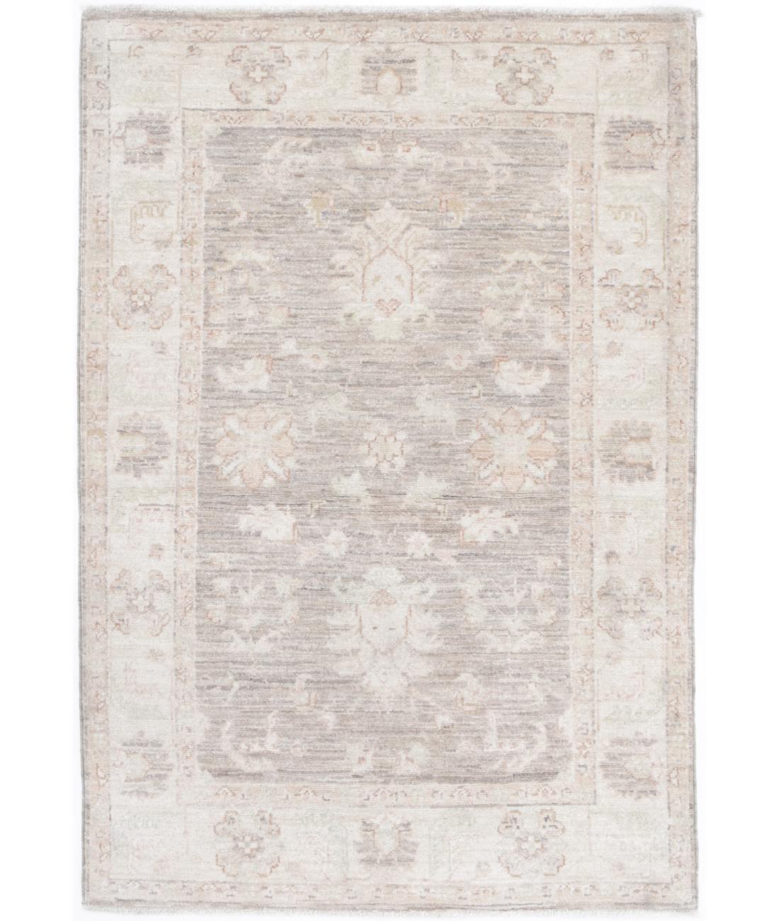 Hand Knotted Serenity Wool Rug - 2'9'' x 4'1'' 2' 9" X 4' 1" ( 84 X 124 ) / Brown / Ivory
