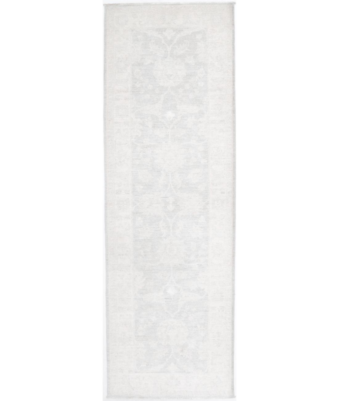 Hand Knotted Ziegler Farhan Wool Rug - 2'8'' x 8'6'' 2' 8" X 8' 6" ( 81 X 259 ) / Blue / Ivory