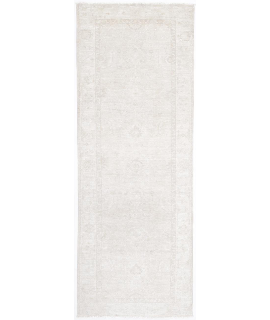 Hand Knotted Ziegler Farhan Wool Rug - 2'7'' x 7'4'' 2' 7" X 7' 4" ( 79 X 224 ) / Rust / Ivory