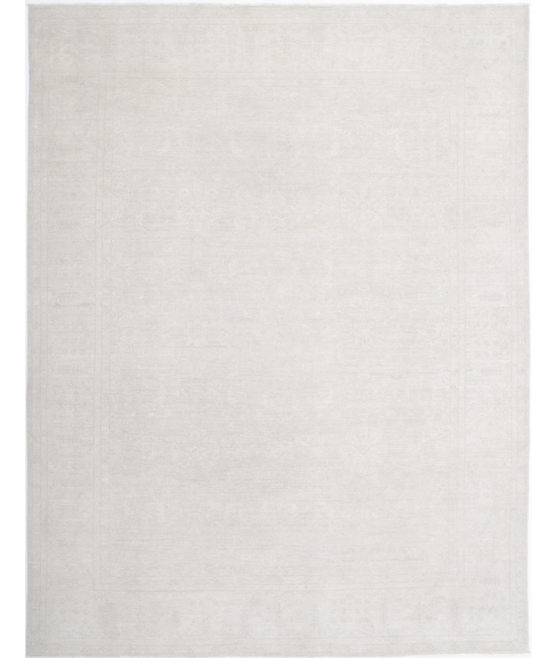 Hand Knotted Fine Serenity Wool Rug - 8'11'' x 11'9'' 8' 11" X 11' 9" ( 272 X 358 ) / Silver / Ivory