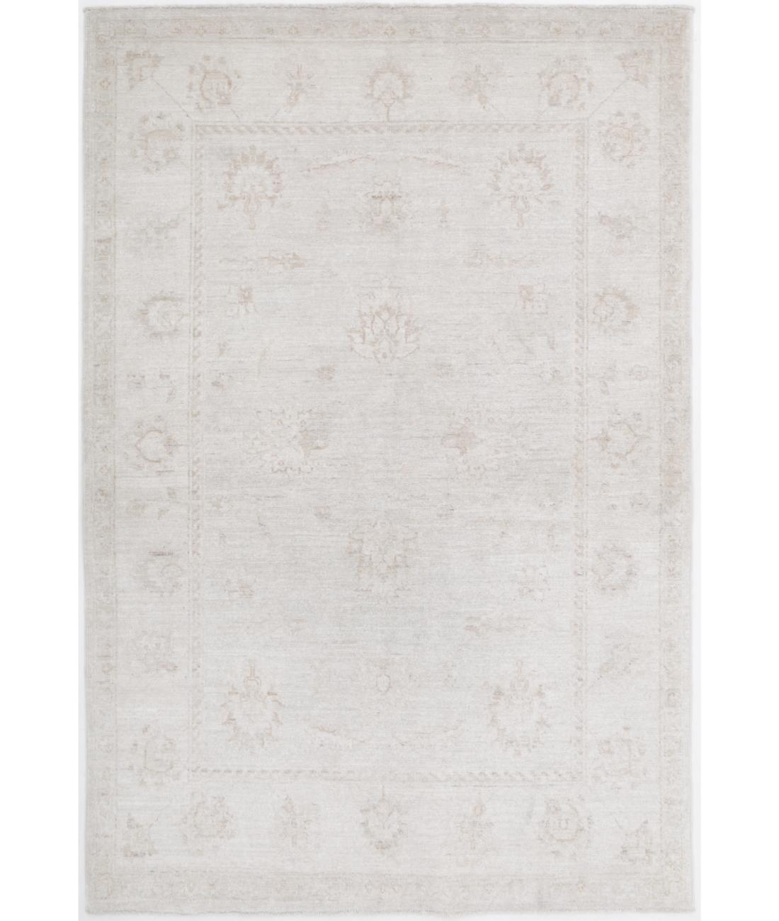 Hand Knotted Serenity Wool Rug - 4'0'' x 6'0'' 4' 0" X 6' 0" ( 122 X 183 ) / Teal / Ivory