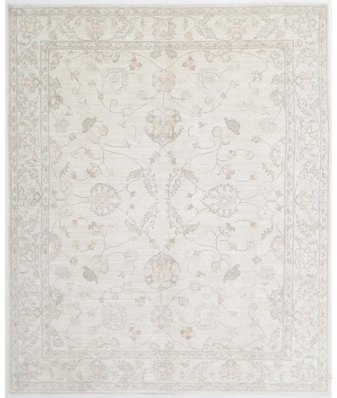 Hand Knotted Serenity Wool Rug - 7'10'' x 9'8'' 7' 10" X 9' 8" ( 239 X 295 ) / Ivory / Ivory