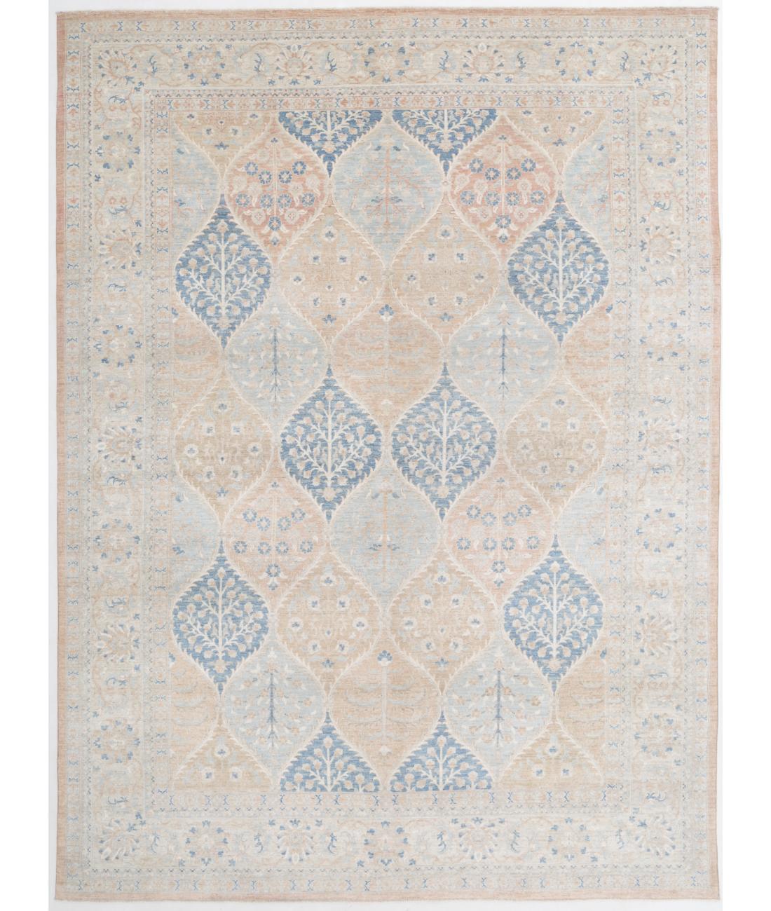 Hand Knotted Serenity Wool Rug - 9'10'' x 13'6'' 9' 10" X 13' 6" ( 300 X 411 ) / Multi / Peach