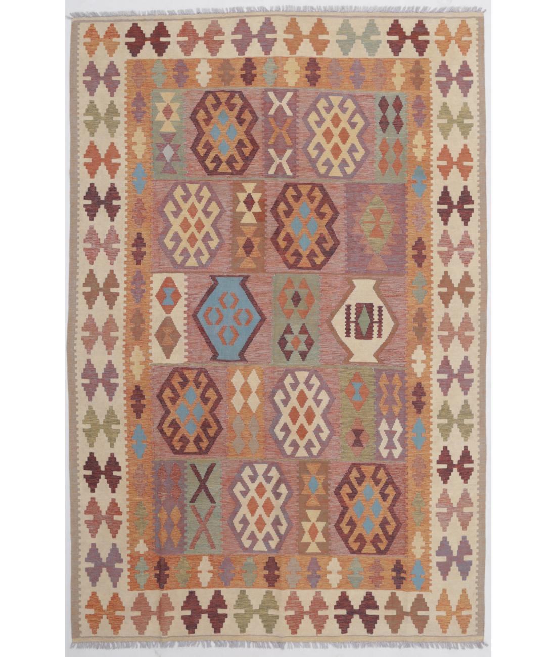 Hand Woven Kafkas Kilim Wool Kilim Rug - 5'10'' x 9'2'' 5' 10" X 9' 2" ( 178 X 279 ) / Multi / Multi