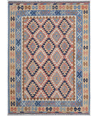Hand Woven Kafkas Kilim Wool Kilim Rug - 8'3'' x 11'5'' 8' 3" X 11' 5" ( 251 X 348 ) / Beige / Blue