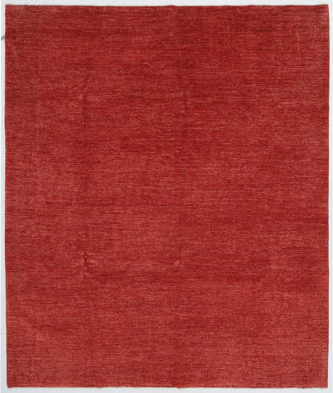 Hand Knotted Overdye Wool Rug - 8'1'' x 9'7'' 8' 1" X 9' 7" ( 246 X 292 ) / Red / Red