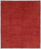 Hand Knotted Overdye Wool Rug - 8'1'' x 9'7'' 8' 1" X 9' 7" ( 246 X 292 ) / Red / Red
