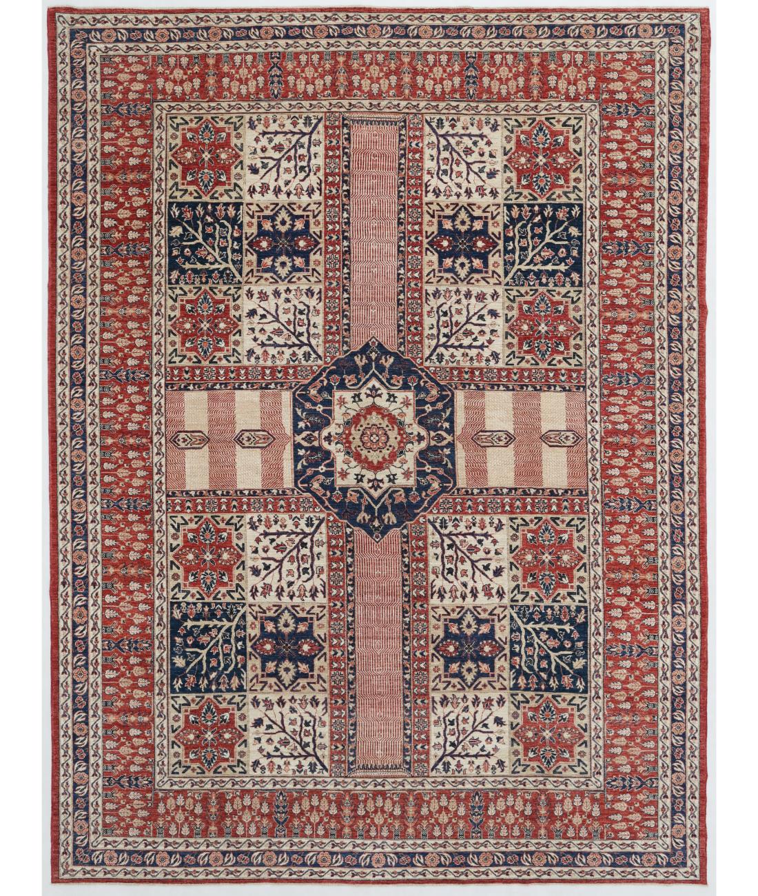 Hand Knotted Heriz Wool Rug - 10'0'' x 13'6'' 10' 0" X 13' 6" ( 305 X 411 ) / Multi / Red
