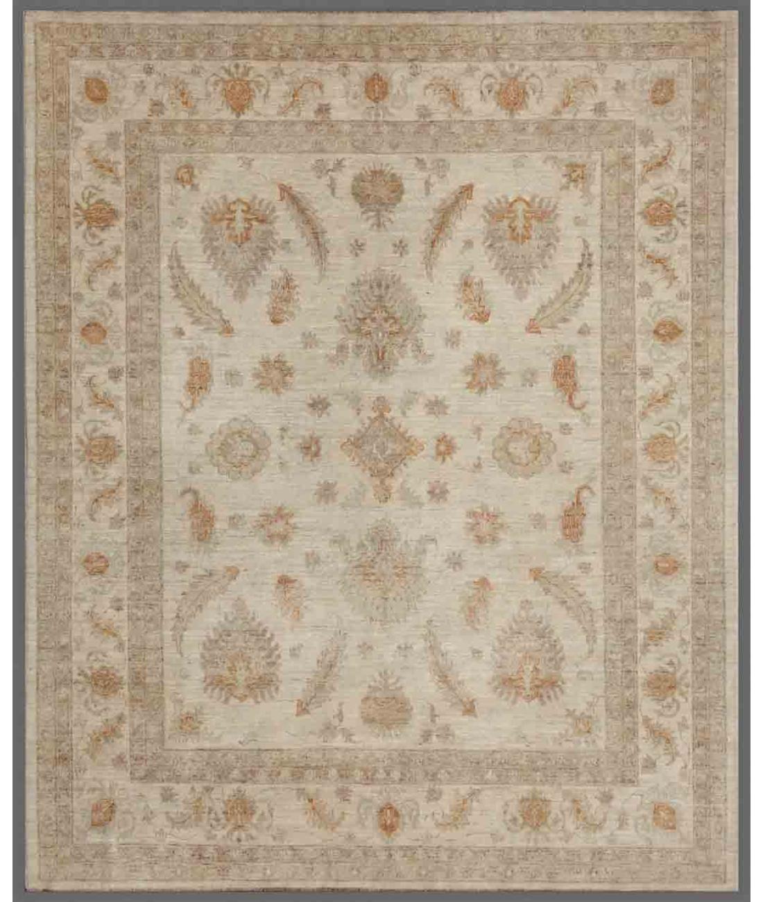 Hand Knotted Ziegler Farhan Wool Rug - 6'7'' x 7'11'' 6' 7" X 7' 11" ( 201 X 241 ) / Ivory / Ivory