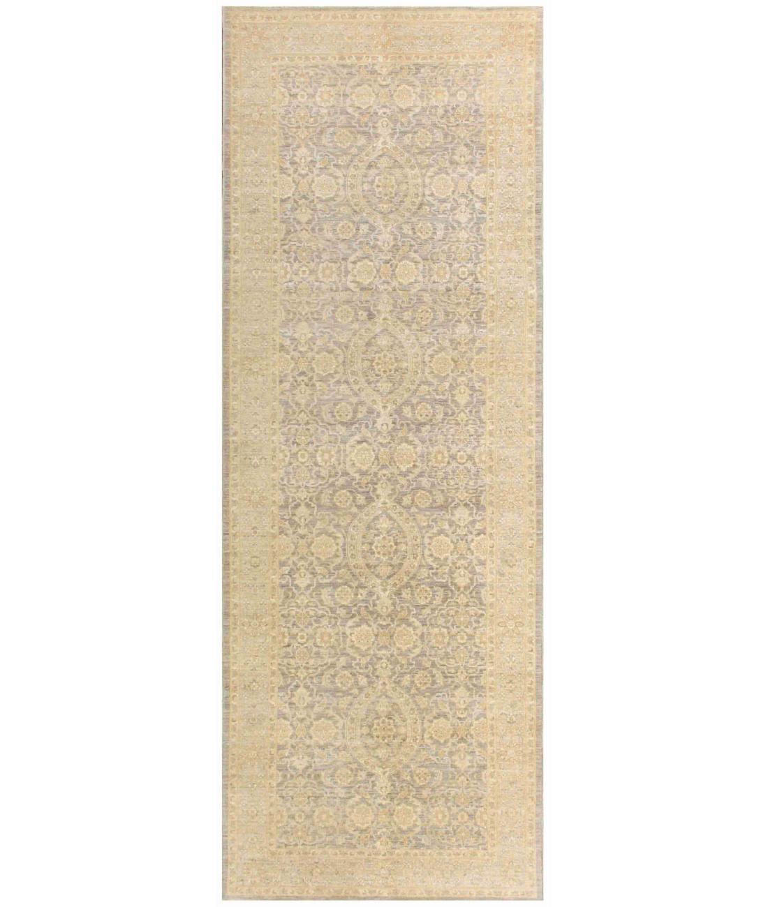 Hand Knotted Fine Ziegler Wool Rug - 4'10'' x 14'1'' 4' 10" X 14' 1" ( 147 X 429 ) / Grey / Grey
