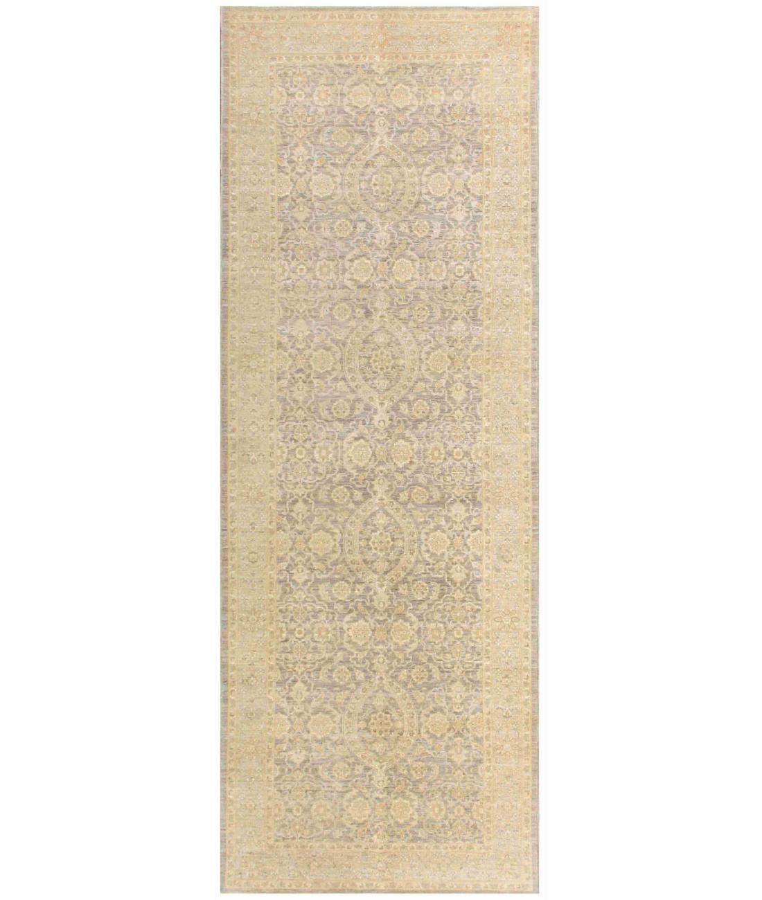 Hand Knotted Fine Ziegler Wool Rug - 4'10'' x 14'1'' 4' 10" X 14' 1" ( 147 X 429 ) / Grey / Grey