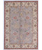 Hand Knotted Ziegler Farhan Wool Rug - 5'0'' x 7'2'' 5' 0" X 7' 2" ( 152 X 218 ) / Grey / Ivory