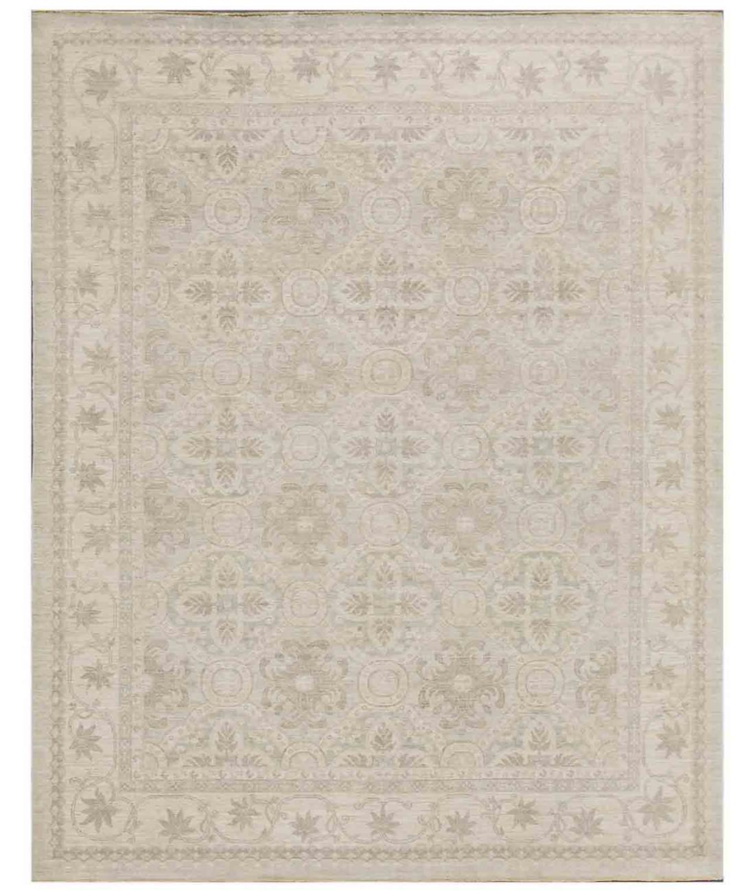 Hand Knotted Fine Serenity Wool Rug - 8'0'' x 10'0'' 8' 0" X 10' 0" ( 244 X 305 ) / Brown / Ivory