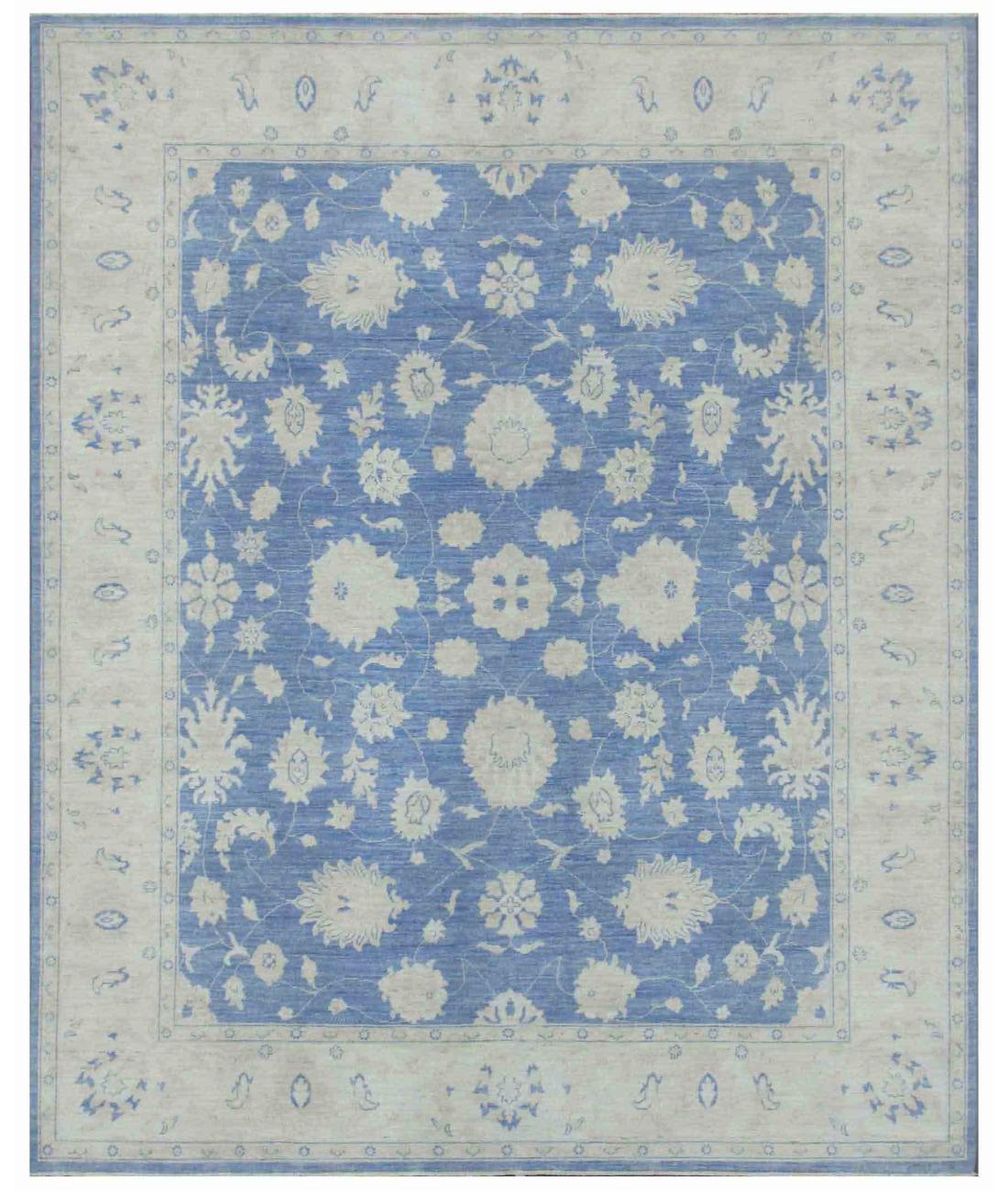 Hand Knotted Serenity Wool Rug - 7'11'' x 9'6'' 7' 11" X 9' 6" ( 241 X 290 ) / Blue / Ivory