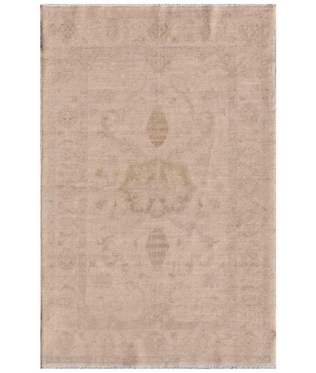 Hand Knotted Serenity Wool Rug - 3'3'' x 5'0'' 3' 3" X 5' 0" ( 99 X 152 ) / Ivory / Grey