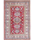 Kazak 3'10'' X 6'0'' Hand-Knotted Wool Rug 3'10'' x 6'0'' (115 X 180) / Red / Ivory