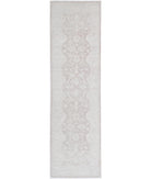Hand Knotted Fine Serenity Wool Rug - 3'0'' x 9'6'' 3' 0" X 9' 6" ( 91 X 290 ) / Brown / Ivory
