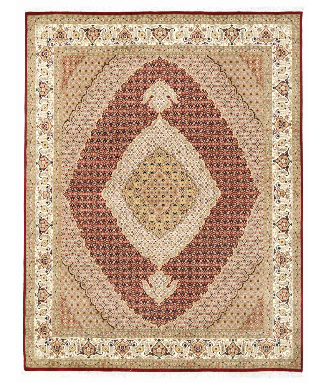 Hand Knotted Heritage Pak Persian Wool Rug - 8'1'' x 10'4'' 8' 1" X 10' 4" ( 246 X 315 ) / Red / Ivory