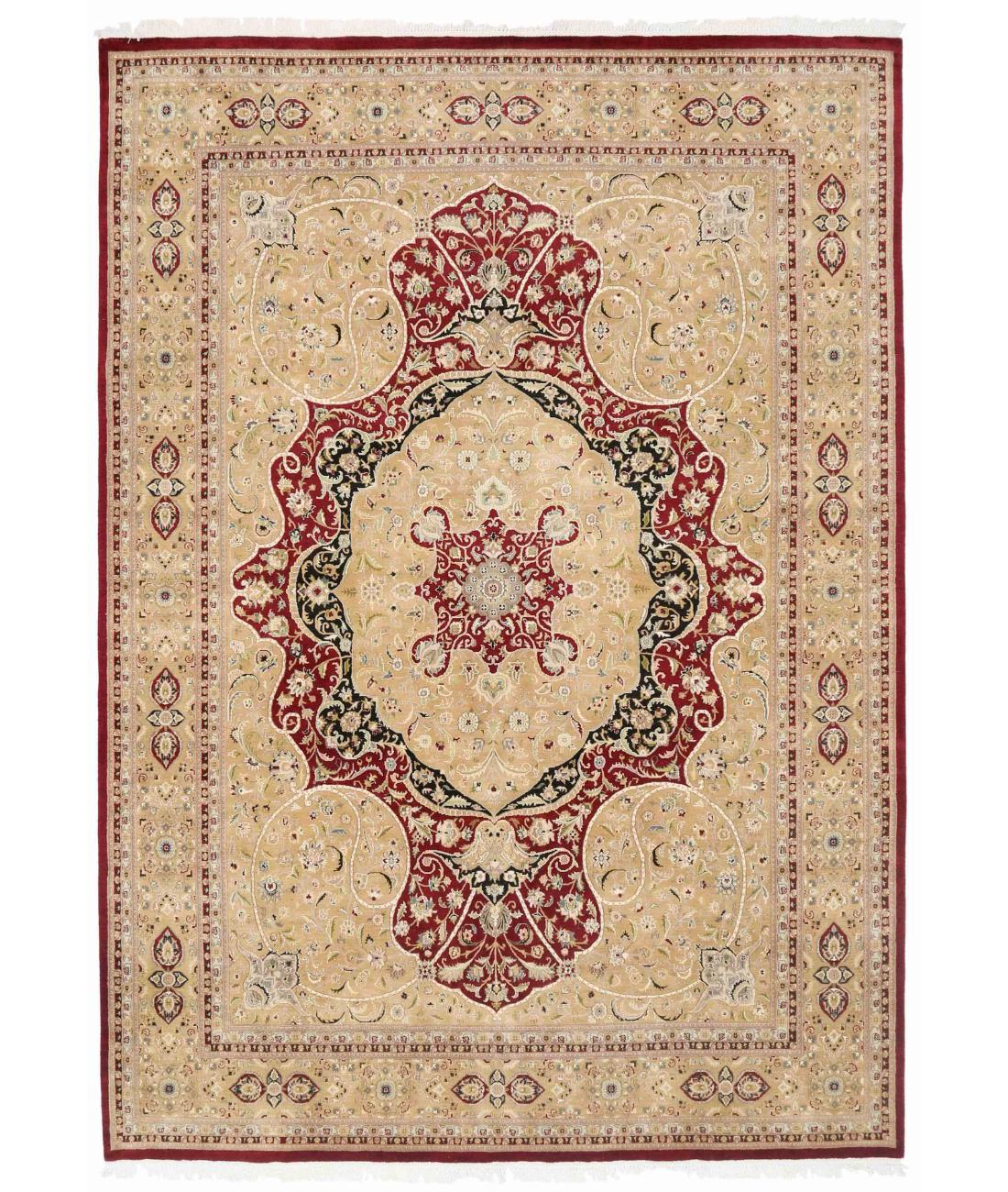 Hand Knotted Heritage Pak Persian Wool Rug - 8'11'' x 12'5'' 8' 11" X 12' 5" ( 272 X 378 ) / Red / Taupe