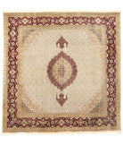 Hand Knotted Heritage Mahi Wool & Silk Rug - 8'0'' x 8'1'' 8' 0" X 8' 1" ( 244 X 246 ) / Ivory / Red