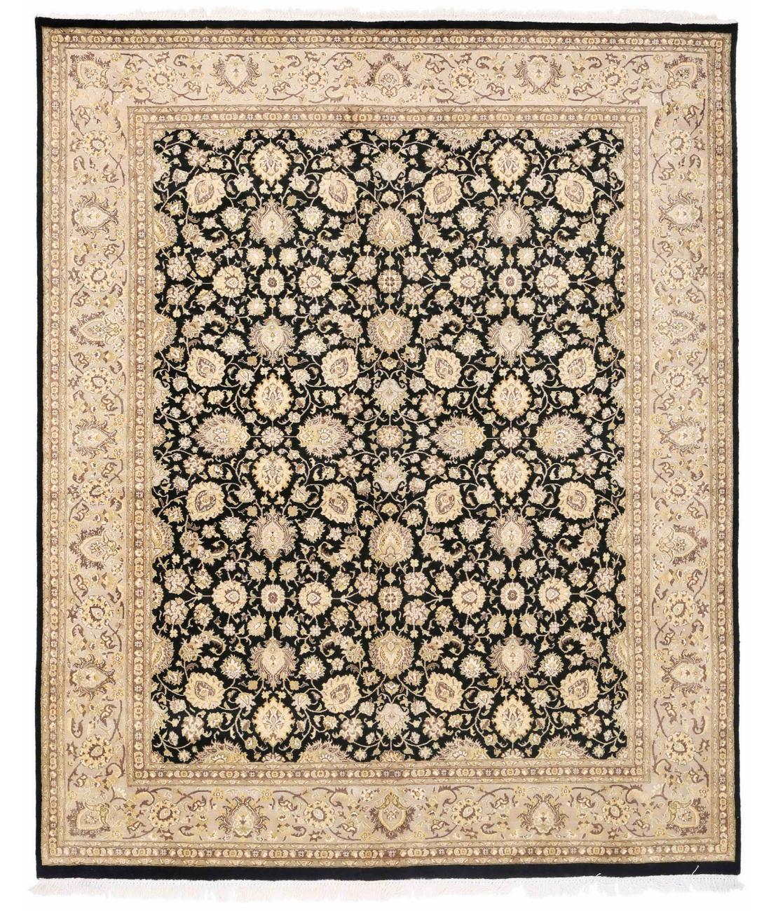 Hand Knotted Heritage Pak Persian Wool & Silk Rug - 8'2'' x 10'2'' 8' 2" X 10' 2" ( 249 X 310 ) / Black / Grey