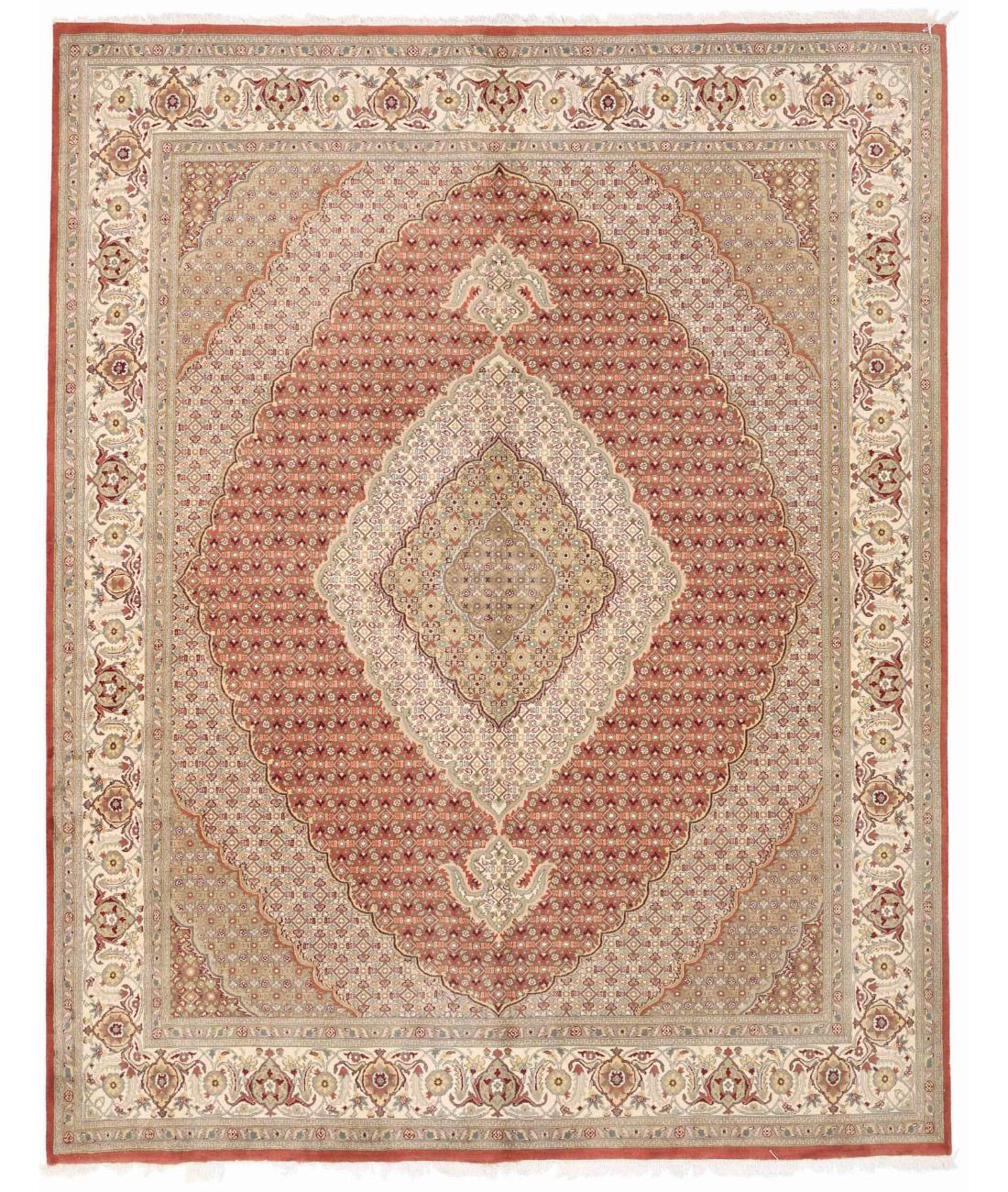 Hand Knotted Heritage Mahi Wool Rug - 8'2'' x 10'3'' 8' 2" X 10' 3" ( 249 X 312 ) / Rust / Ivory