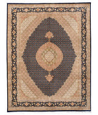 Hand Knotted Heritage Pak Persian Wool Rug - 9'1'' x 12'0'' 9' 1" X 12' 0" ( 277 X 366 ) / Blue / Ivory