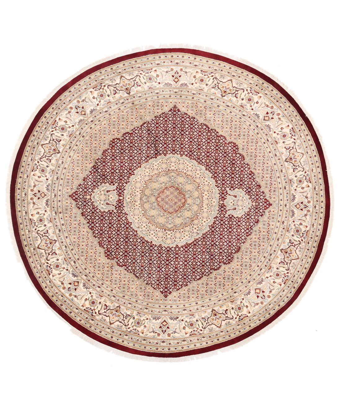 Hand Knotted Heritage Mahi Wool Rug - 10'0'' x 10'0'' 10' 0" X 10' 0" ( 305 X 305 ) / Red / Ivory