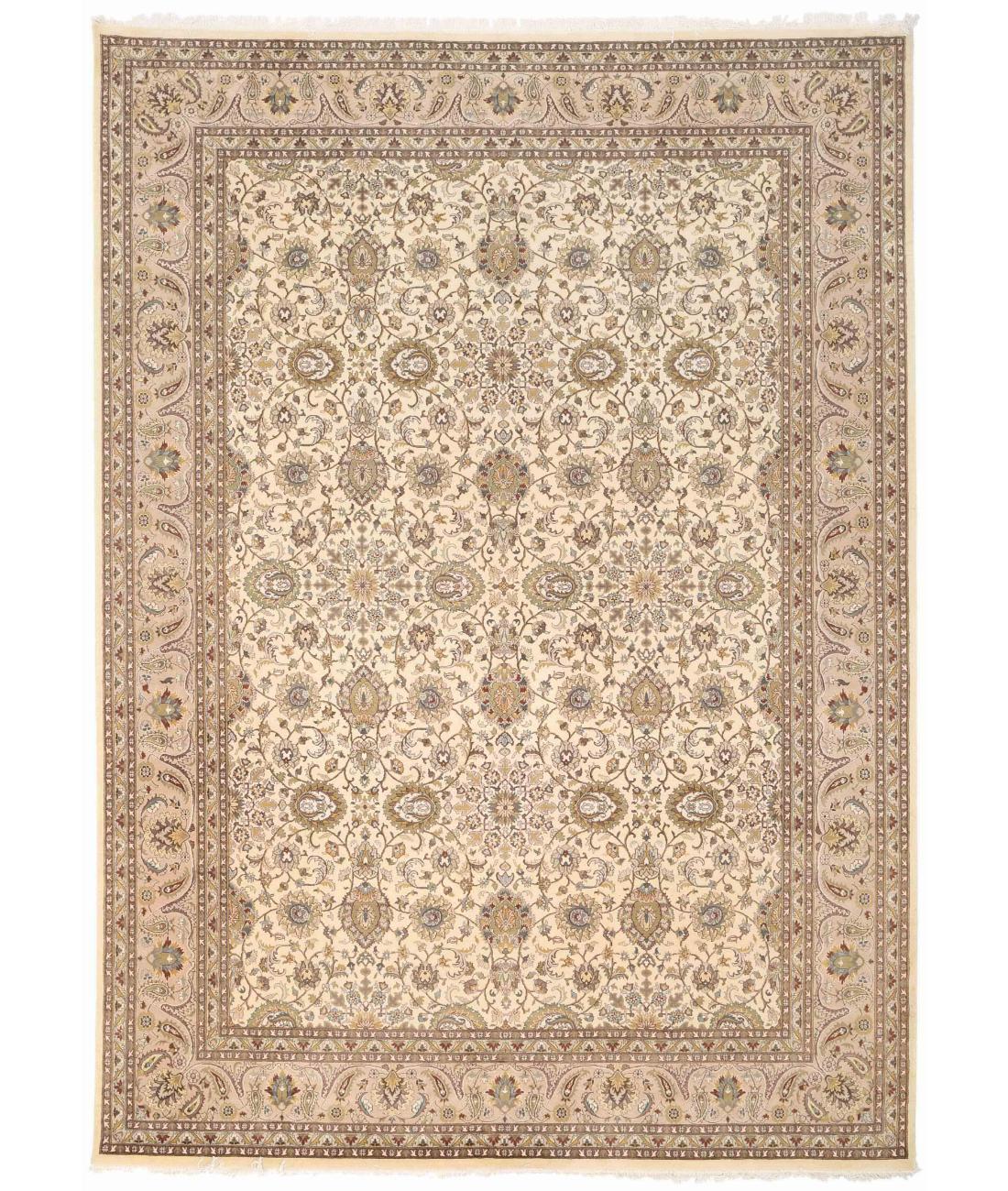 Hand Knotted Heritage Pak Persian Wool Rug - 10'0'' x 14'4'' 10' 0" X 14' 4" ( 305 X 437 ) / Ivory / Taupe