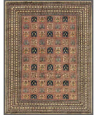 Hand Knotted Heritage Bakhtiari Wool Rug - 10'0'' x 12'7'' 10' 0" X 12' 7" ( 305 X 384 ) / Ivory / Blue