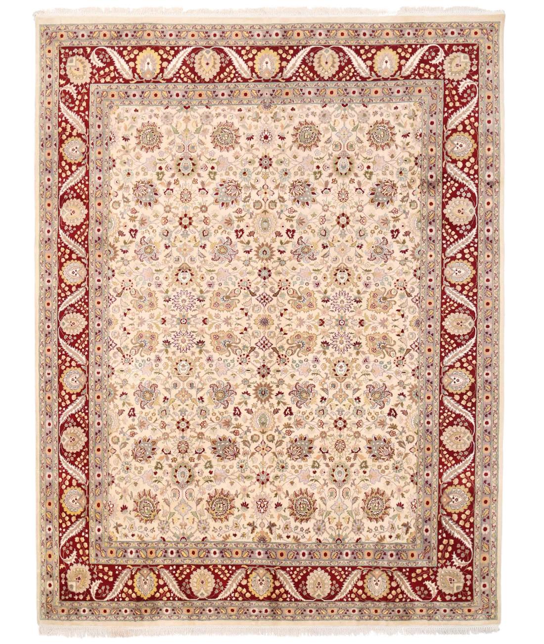Hand Knotted Heritage Pak Persian Wool & Silk Rug - 8'2'' x 10'7'' 8' 2" X 10' 7" ( 249 X 323 ) / Ivory / Red