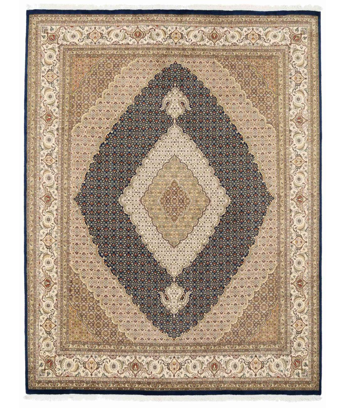 Hand Knotted Heritage Pak Persian Wool Rug - 7'11'' x 10'2'' 7' 11" X 10' 2" ( 241 X 310 ) / Black / Ivory