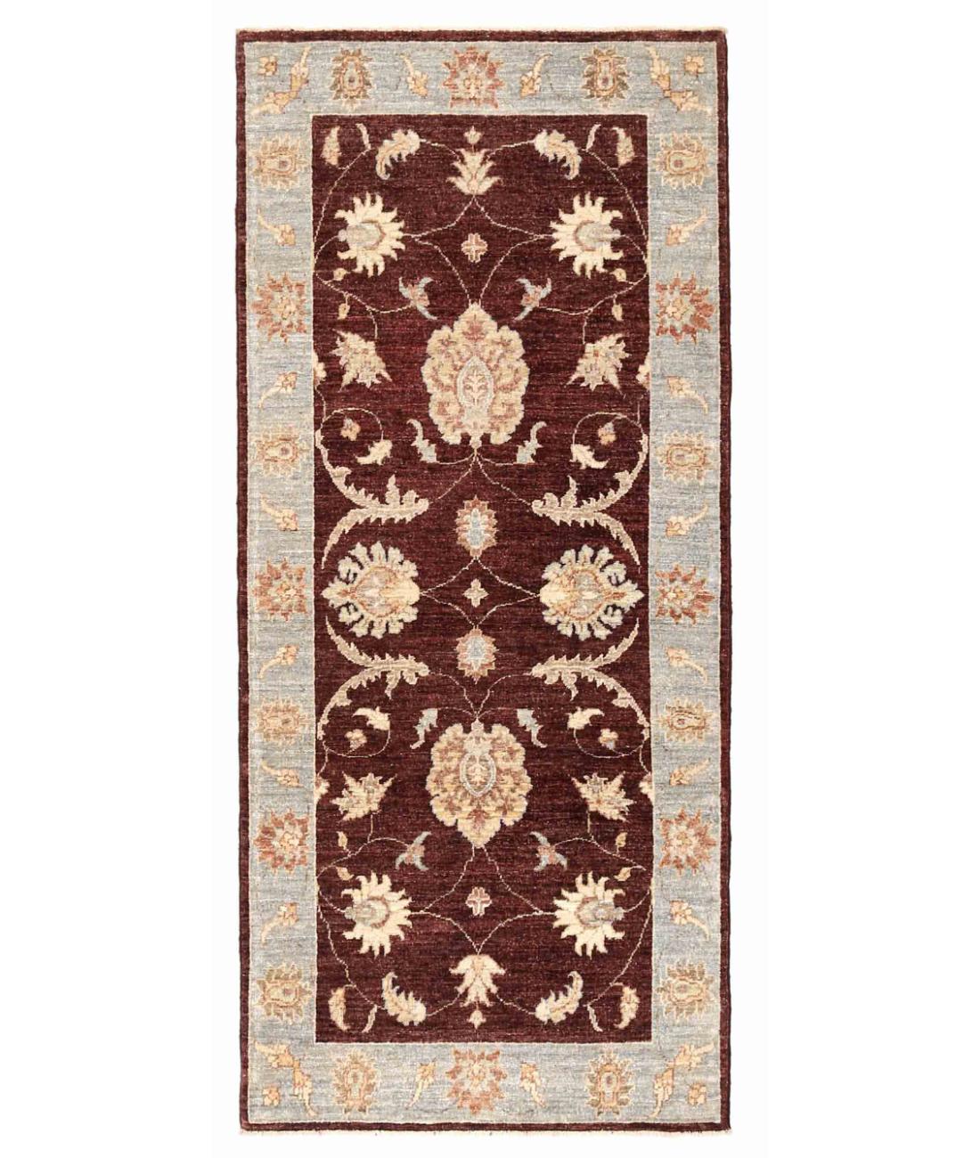 Hand Knotted Ziegler Farhan Wool Rug - 2'8'' x 6'1'' 2' 8" X 6' 1" ( 81 X 185 ) / Red / Teal