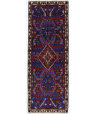 Hand Knotted Persian Josheghan Wool Rug - 1'10'' x 5'1'' 1' 10" X 5' 1" ( 56 X 155 ) / Blue / Ivory