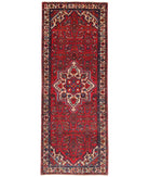 Hand Knotted Persian Hamadan Wool Rug - 3'7'' x 10'1'' 3' 7" X 10' 1" ( 109 X 307 ) / Red / Ivory