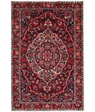 Hand Knotted Persian Bakhtiari Wool Rug - 6'9'' x 10'4'' 6' 9" X 10' 4" ( 206 X 315 ) / Red / Blue