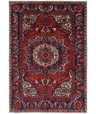 Hand Knotted Persian Bakhtiari Wool Rug - 7'0'' x 10'0'' 7' 0" X 10' 0" ( 213 X 305 ) / Red / Blue