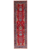 Hand Knotted Persian Tabriz Wool Rug - 2'9'' x 9'5'' 2' 9" X 9' 5" ( 84 X 287 ) / Red / Blue