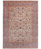 Hand Knotted Persian Kashan Fine Wool Rug - 9'9'' x 13'3'' 9' 9" X 13' 3" ( 297 X 404 ) / Ivory / Taupe