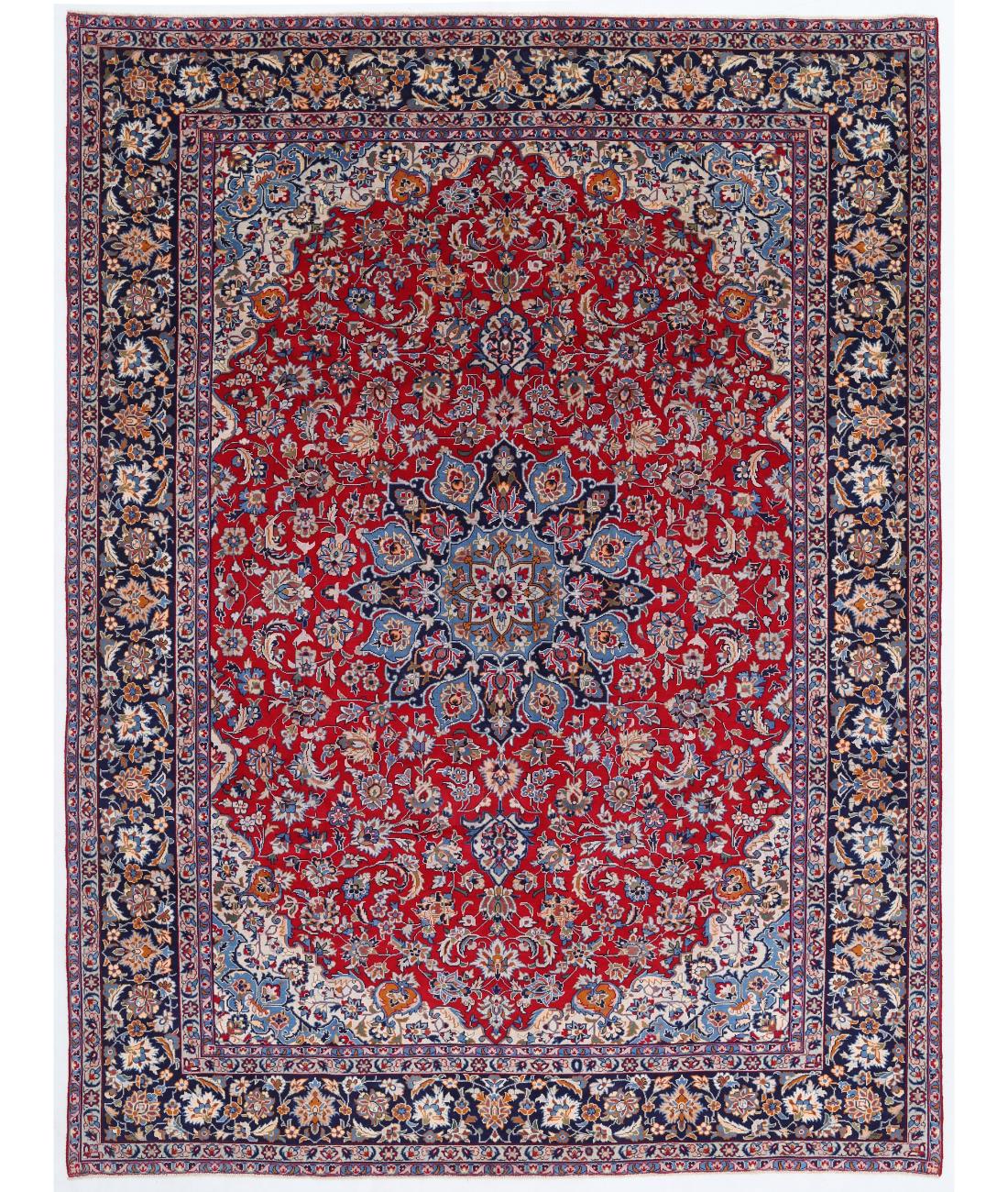 Hand Knotted Persian Najafabad Wool Rug - 9'7'' x 12'10'' 9' 7" X 12' 10" ( 292 X 391 ) / Red / Blue