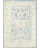 Hand Knotted Fine Serenity Wool Rug - 6'3'' x 8'8'' 6' 3" X 8' 8" ( 191 X 264 ) / Blue / Ivory