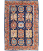 Humna 5'9'' X 8'10'' Hand-Knotted Wool Rug 5'9'' x 8'10'' (173 X 265) / Blue / Rust