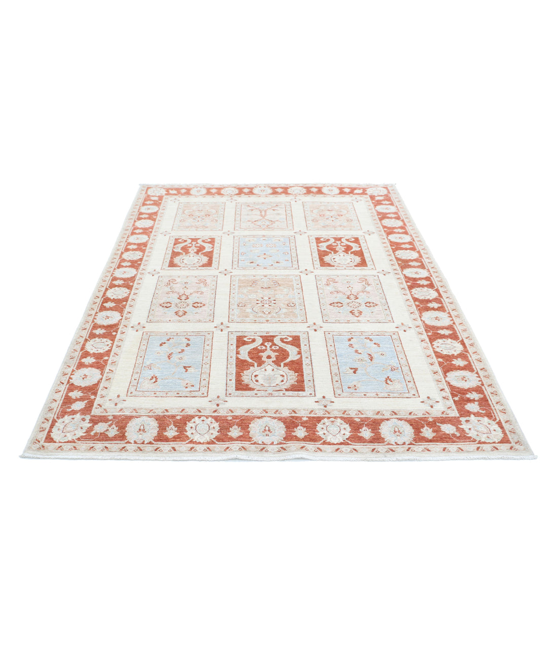 Bakhtiari 5'6'' X 7'2'' Hand-Knotted Wool Rug 5'6'' x 7'2'' (165 X 215) / Ivory / Red